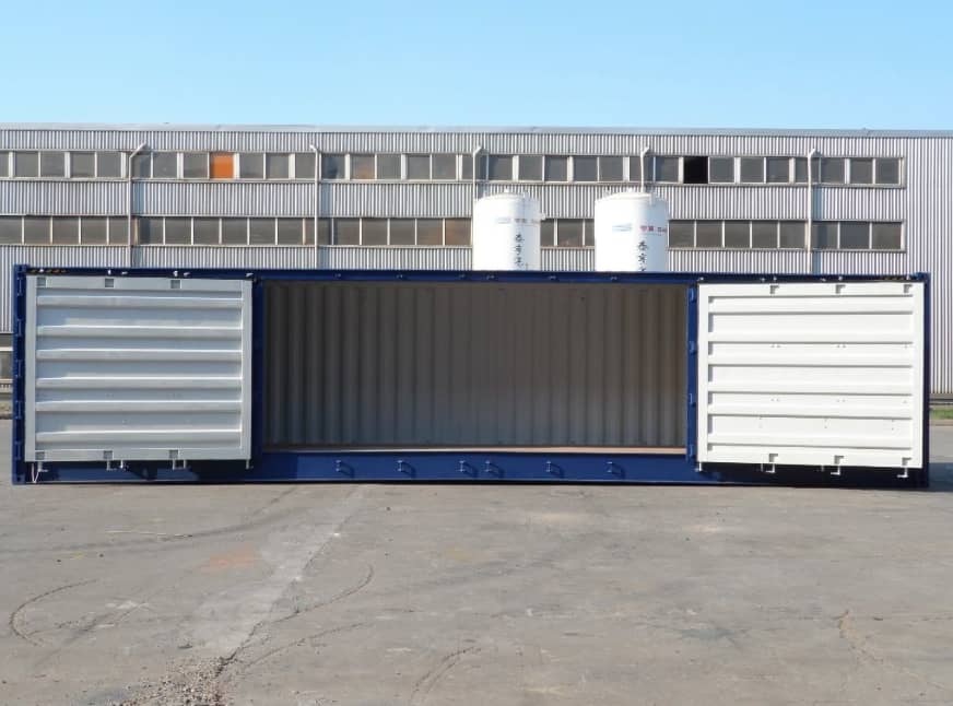 CONTENEDOR MARÍTIMO PRIMER VIAJE APERTURA LATERAL CUBO DE 40 PIES DE ALTO