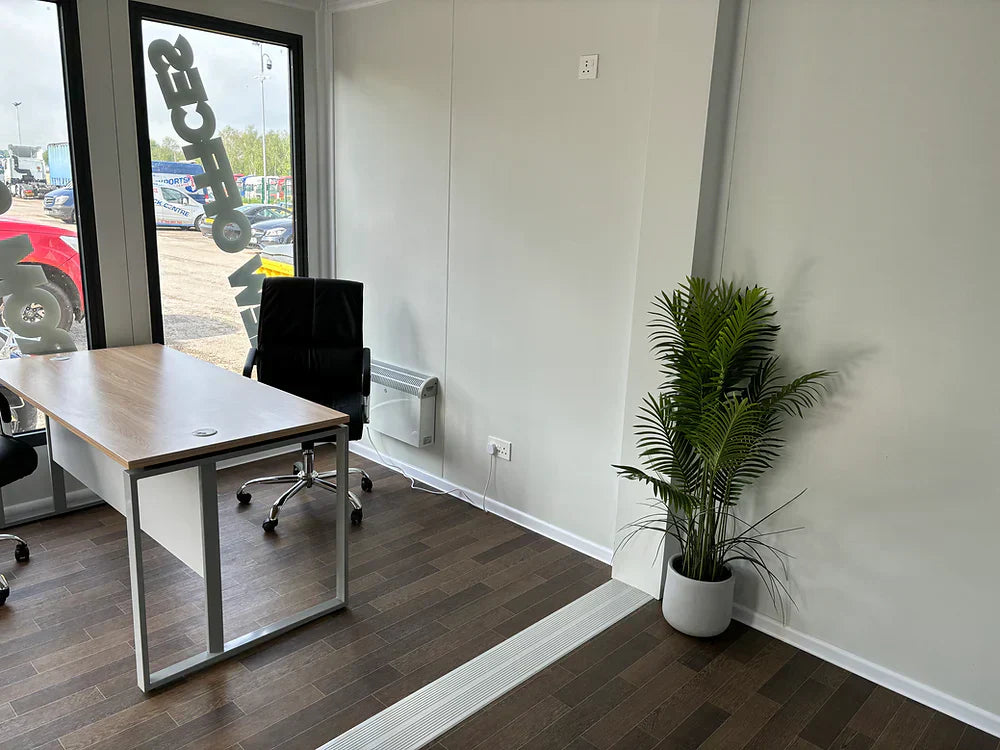 Escritorio para portátil con dos compartimentos